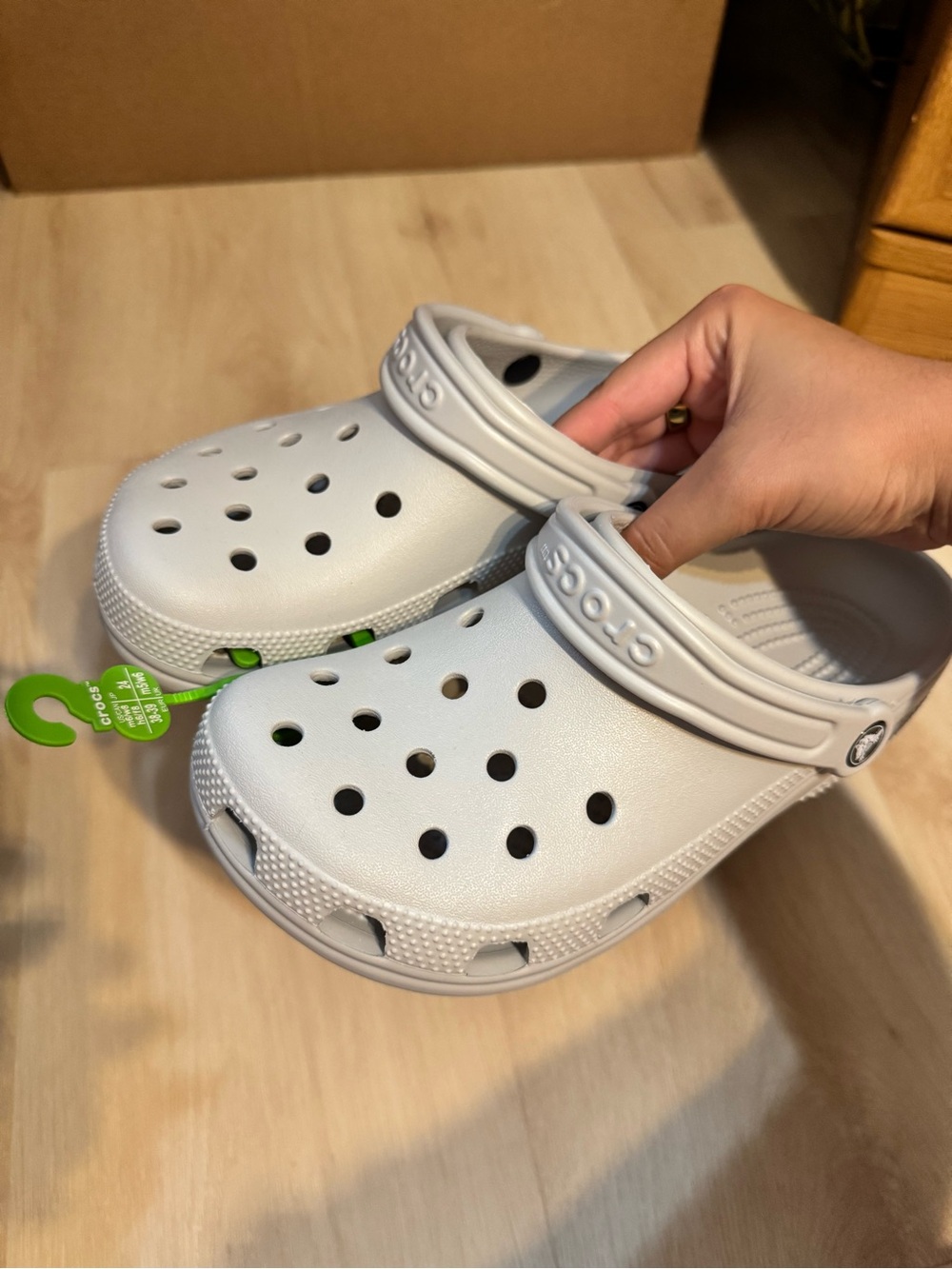 CROCS Classic Clog Sandals in Light Gray